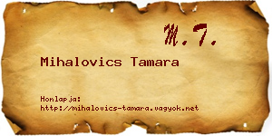 Mihalovics Tamara névjegykártya